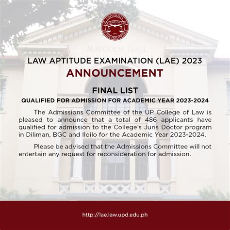 up lae results 2024|UP Law Aptitude Examination Application Portal.